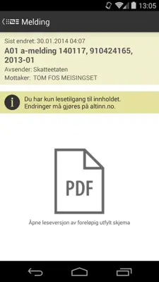 Altinn android App screenshot 2